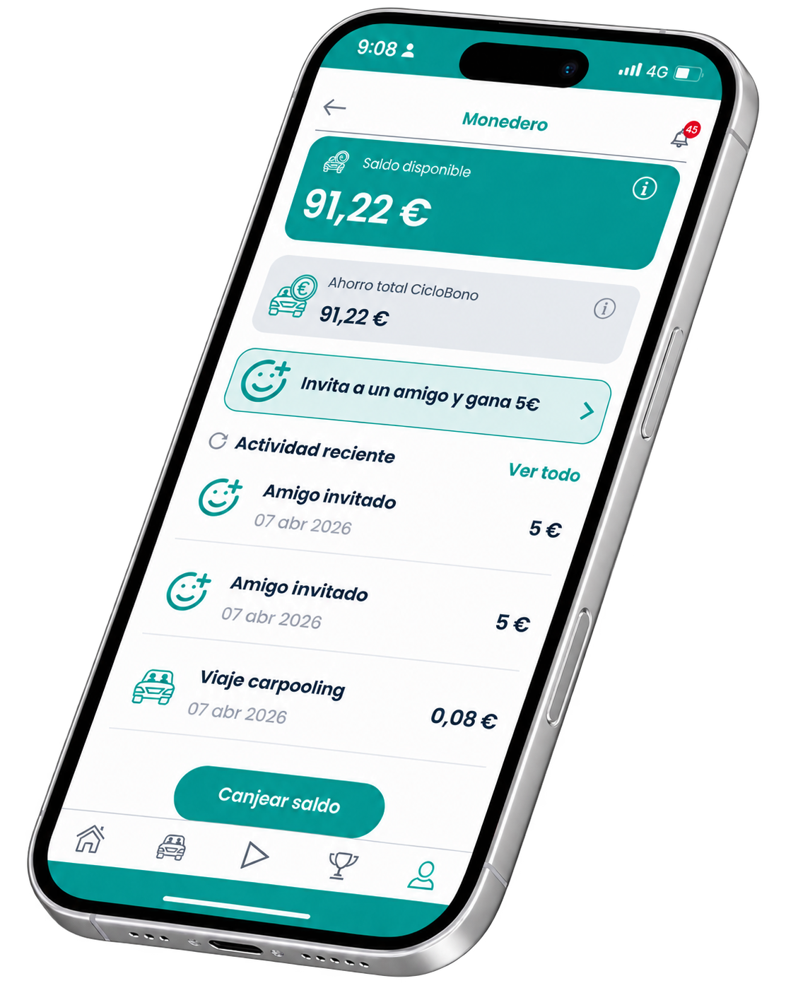Aplicación móvil de Ciclogreen
